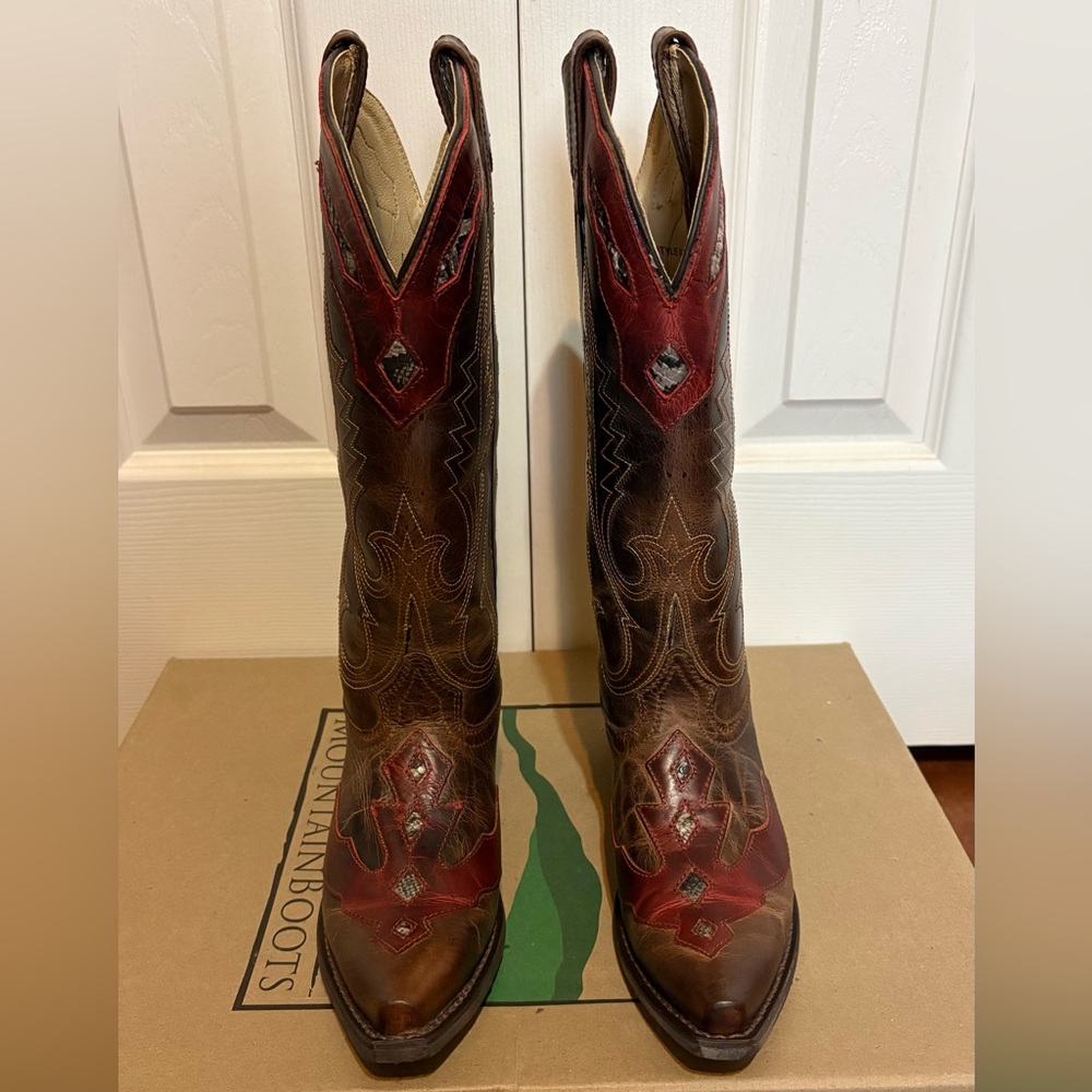 Smoky Mountain Cowboy Boots. Vienna. Distressed Brown/Red. Size 7. Excellent! - Picture 4 of 8